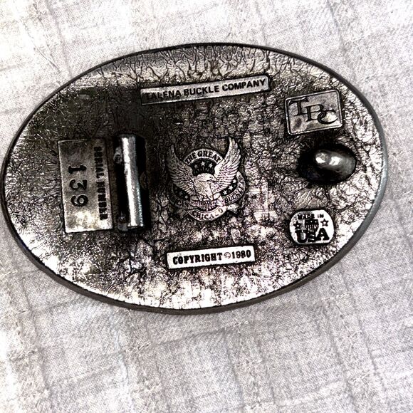 Lone Star Beer National Beer Of Texas Vintage 1980 Great American Belt Buckle - Picture 2 of 3